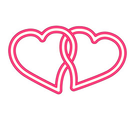 Two hearts. Love symbol. 3D illustration.
PNG with transparent background.	