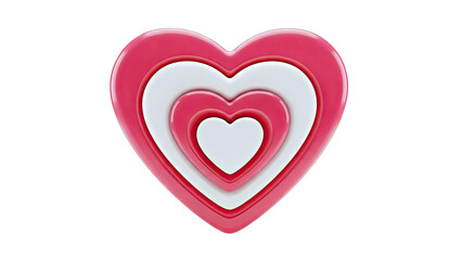 Concentric Pink and White Hearts