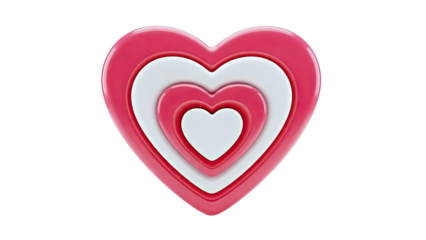 Concentric Pink and White Hearts