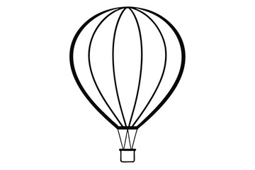 Obraz premium Elegant Hot Air Balloon Silhouette Vector, Minimalist Black and White Travel Graphic
