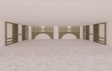 Korean traditional modern interior 3d, Korean style modern interior 3d, Korean modern traditional interior, Korean interior 3d, wood interior 3d, stone interior 3d