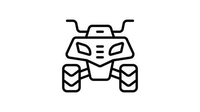 A trendy outline animated icon of sporty quad bike
