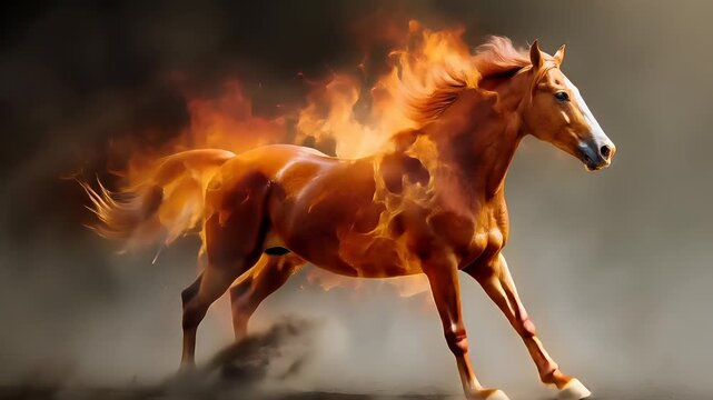 Chinese lunar new year holiday celebration. Spring festival tradition. Chunjie. Asia. fire horse digital art video stock.