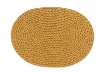 Braided oval jute rug with natural fiber texture
