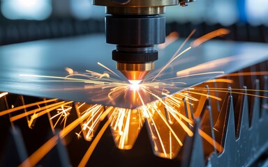Precision laser cutting process in action showcasing metal fabrication technology