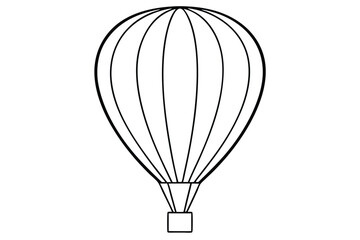 Fototapeta premium Hand-Drawn Style Hot Air Balloon Illustration, Minimalist Black and White Vector Clip Art for Greeting Cards and Travel Stationery