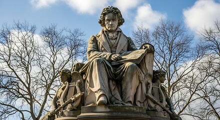 Statue in park with Bonn.