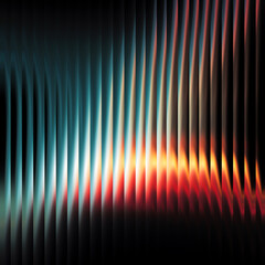 Abstract glowing vertical lines creating dynamic fiery glass pattern illustration