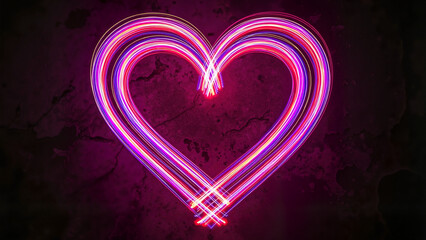 Heart-shaped neon light, perfect for Valentine's Day and Women's Day celebrations, decoration and design