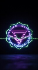 Spiritual Chakra Symbol Neon Light.