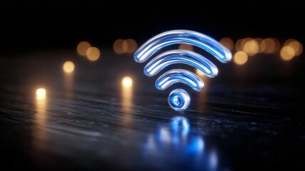 193Macro shot of wireless payment signal icon reflecting on glossy device surface - Powered by Adobe