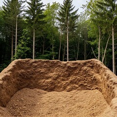 Forest Floor Wood Chip Pile.