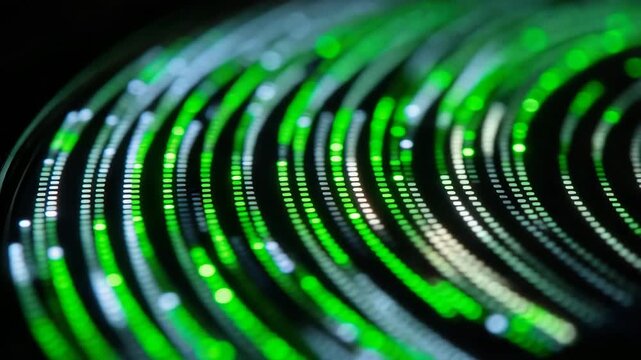 224Extreme close-up of green optical sensors at the back of the smartwatch flashing during a measurement cycle