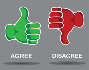 Like and Dislike Feedback Icons | Thumbs Up Thumbs Down Symbols, Flat Minimalist Rating Graphics 