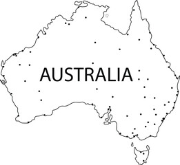 Map of australia - outline. Silhouette map vector illustration