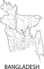 Bangladesh map illustration hand drawn outline vector