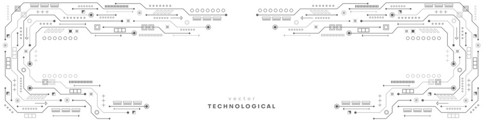 Technological background. Electronic board . Processor. Vector illustration