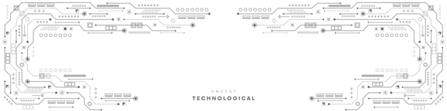 Technological background. Electronic board . Processor. Vector illustration