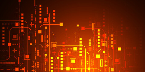 Technological background. Digital technology speed connect. Electronic board . Processor. Vector illustration.