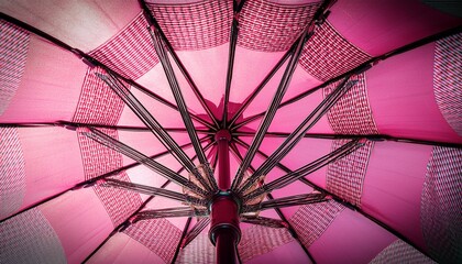 a pink plaid patterned umbrella