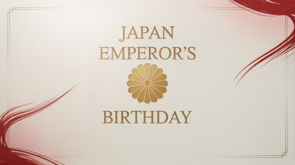 Japan emperor's birthday with golden imperial chrysanthemum seal