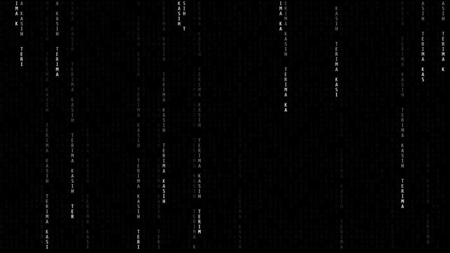 Abstract Digital Code Falling Animation with Terima Kasih Text