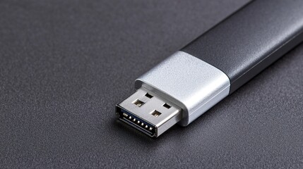 USB drive mockup, plugged into laptop, data transfer, modern technology,