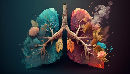 healthy and unhealthy lungs