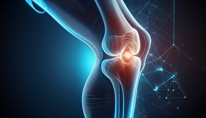 digital knee joint scan via wireframe render future of orthopedic medicine for joint pain diagnosis innovative healthcare technology