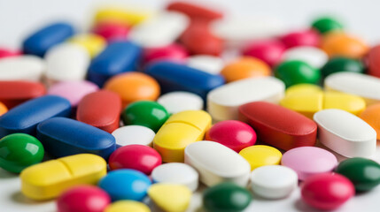 Vibrant Assortment of Multicolored Pills, Capsules, and Tablets