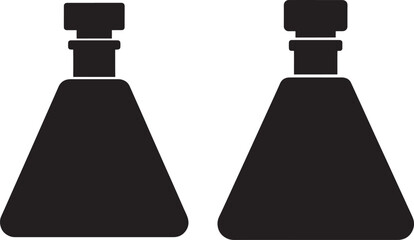 Triangular bottle potion flask silhouette vector