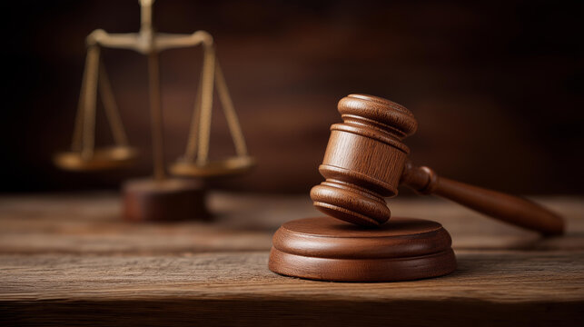 Gavel and scales of justice symbolize legal system and courtroom proceedings, representing fairness and authority in law, this image captures essence of justice and legal matters,