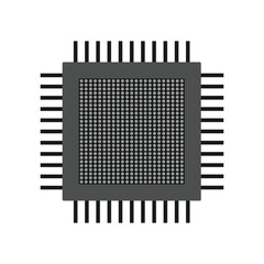 Processor chip icon vector. Microchip Processor Icon Vector Symbol. CPU microchip tech vector. Processor for Digital Technology. Vector illustration. 