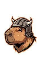 Capybara Viking Warrior Head.