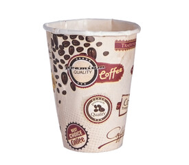 disposable dirty cup with stains showcasing casual and used appearance perfect for illustrating waste or coffee culture