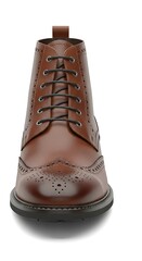 Brown Leather Brogue Boots for Men.