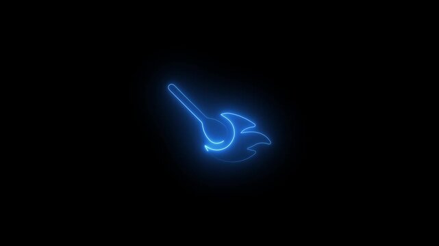 Glowing Blue Guitar Amp Electric Music Symbol Neon Light Black Background