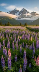 Mountain Meadow with Lupines.