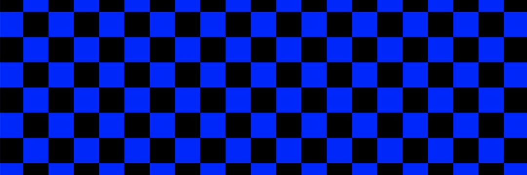 Checkered pattern tile background. Black and Blue
