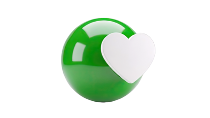 Green Sphere with White Heart Icon