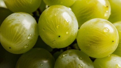close-up of fresh grapes with translucent skin and natural highlights