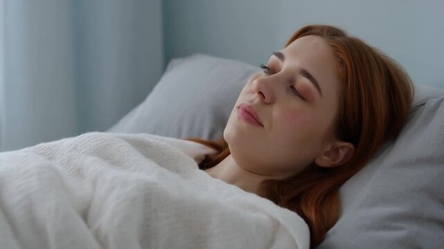 Young Adult Resting in Bed With Mild Fever and Morning Fatigue