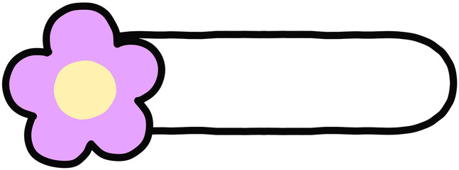 Decorative blank label tag with flower