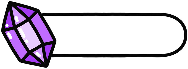 Decorative blank label tag with puple jewel