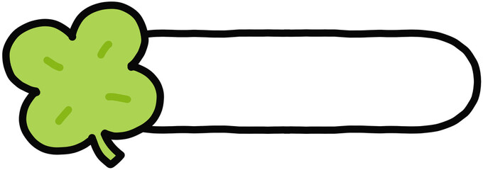 Decorative blank label tag with clover