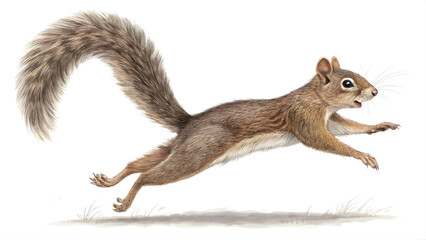 Obraz premium Leaping squirrel in motion