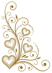 Fototapeta premium An ornate red heart vector illustration with decorative swirls, vector
