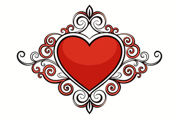 Romantic bird silhouettes on a golden floral design, vector