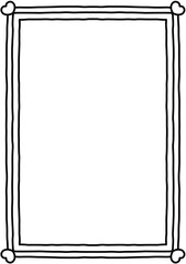 Minimalist black double line frame border for invitation