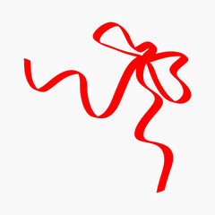 Hand drawn red ribbon doodle collection